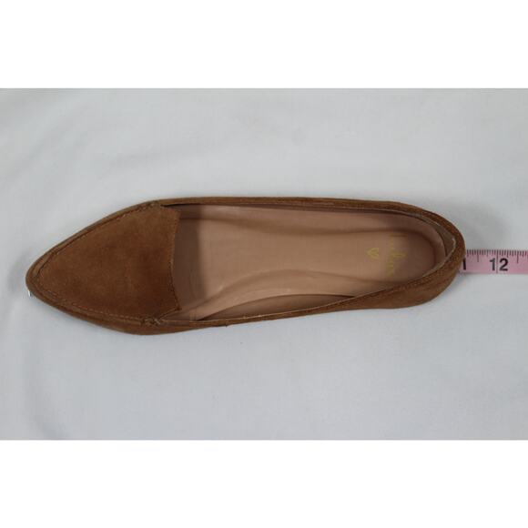 Lulus Emmy Cognac Suede Pointed Toe Loafer Flats Womens 8 BR 37 - Picture 9 of 10